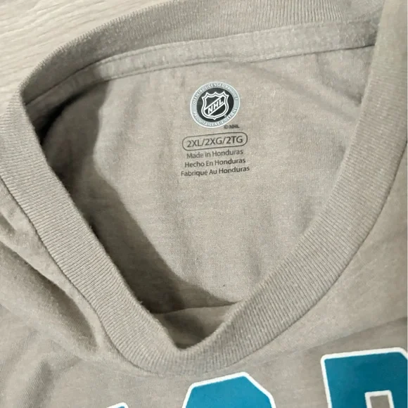 NHL San Jose Sharks Shirt Adult 2X Large Gray Hockey - Picture 2 of 2